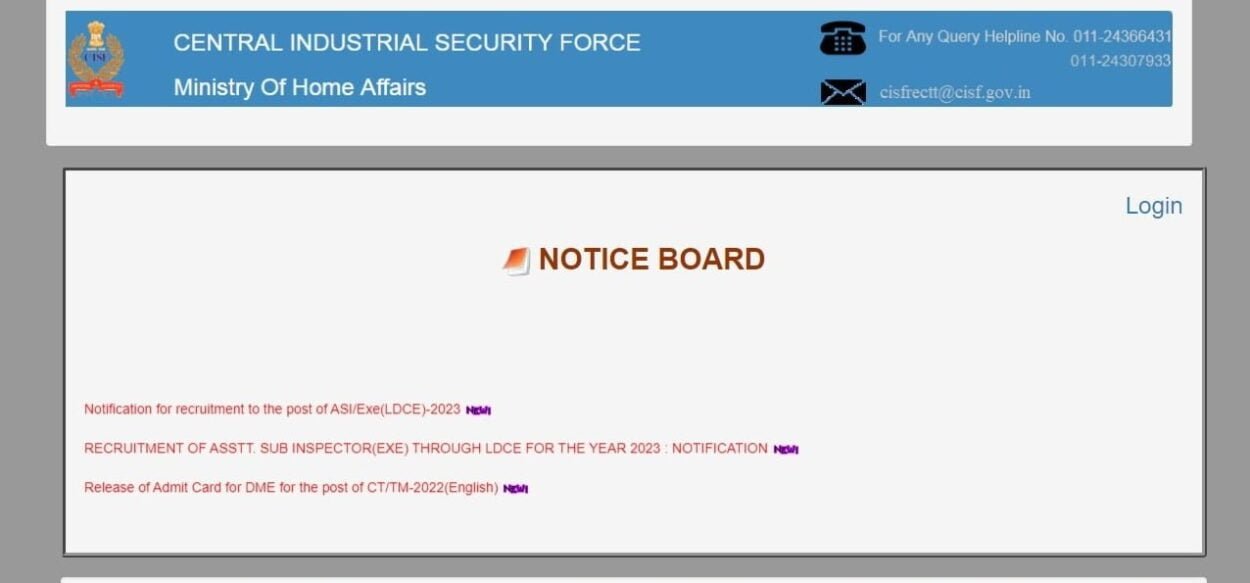 CISF ASI Recruitment 2024