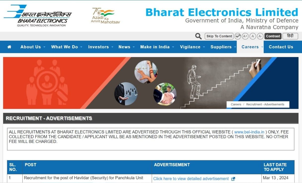 Bharat Electronics Technician Recruitment 2024 | Apply Link –ITI/SSLC