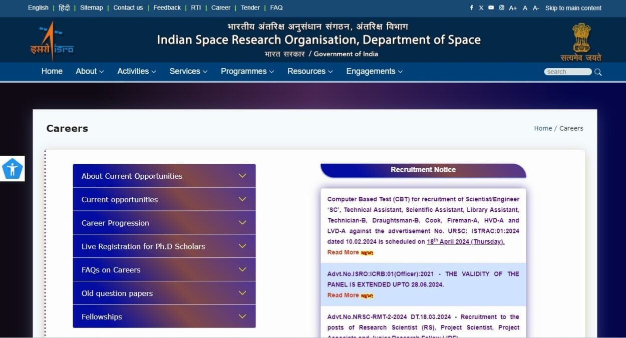 ISRO Junior Personal Assistant Recruitment 2024 | Apply Link (Click Here)